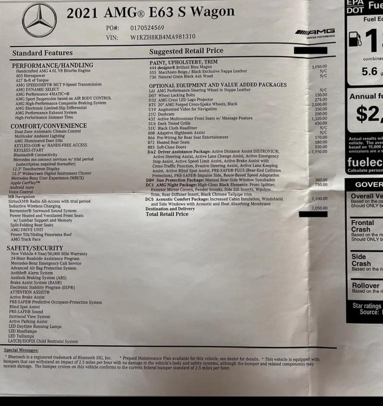 Used 2021 Mercedes-Benz E-Class AMG E 63 S for sale Sold at Naples Motorsports Inc - Morgan of Naples in Naples FL 34104 4