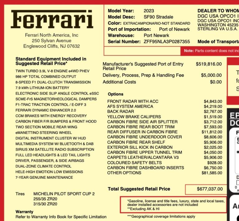 Used 2023 Ferrari SF90 Stradale HUGE MSRP $677k for sale Sold at Naples Motorsports Inc - Morgan of Naples in Naples FL 34104 5