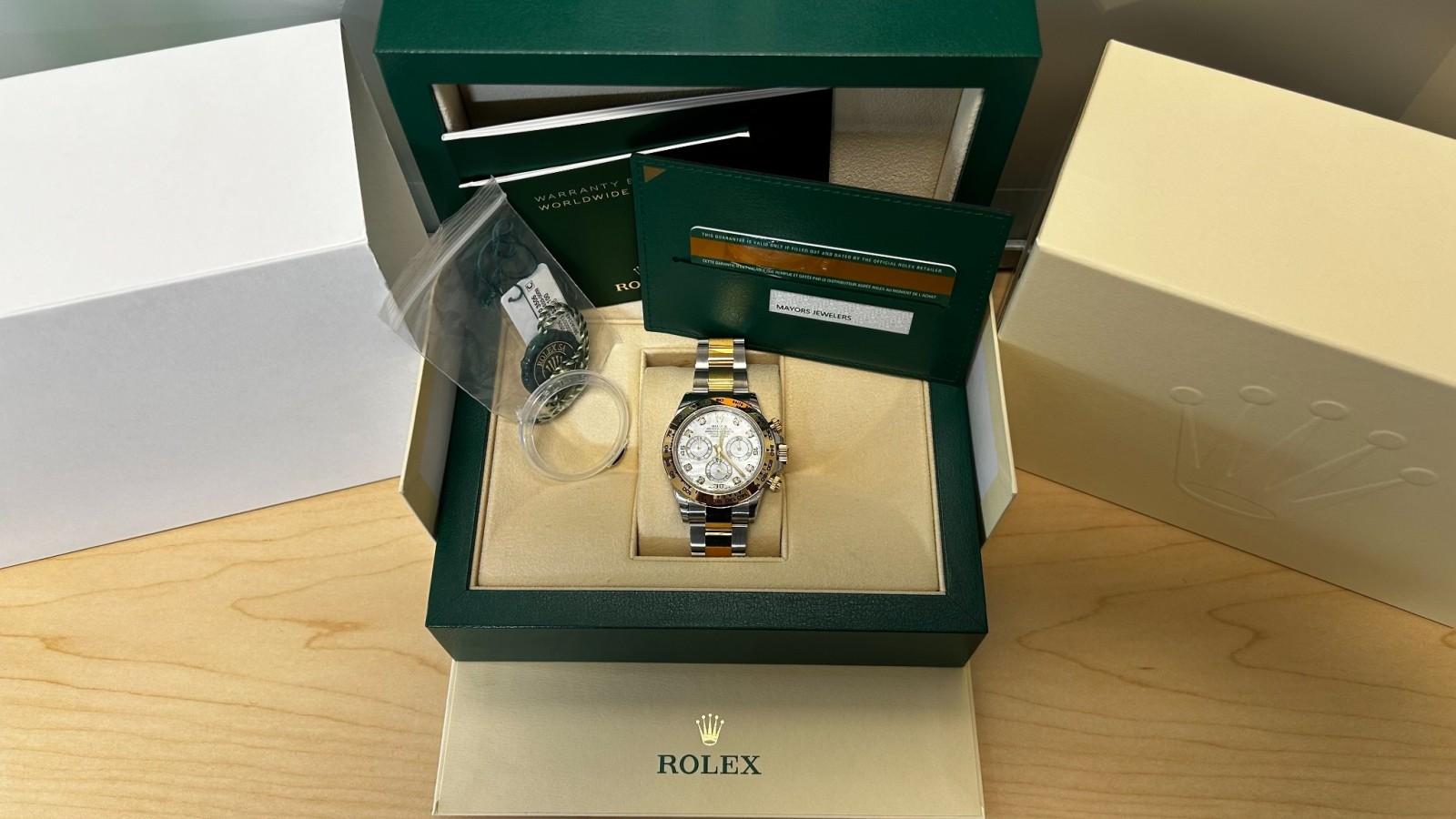 Used 2020 Rolex Daytona Two Tone White Mother of Pearl Diamond Dial for sale Sold at Naples Motorsports Inc - Morgan of Naples in Naples FL 34104 1