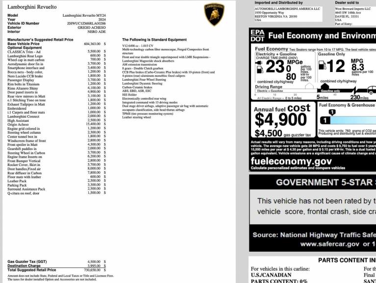 Used 2024 Lamborghini Revuelto Coupe for sale $678,832 at Naples Motorsports Inc - Morgan of Naples in Naples FL 34104 3