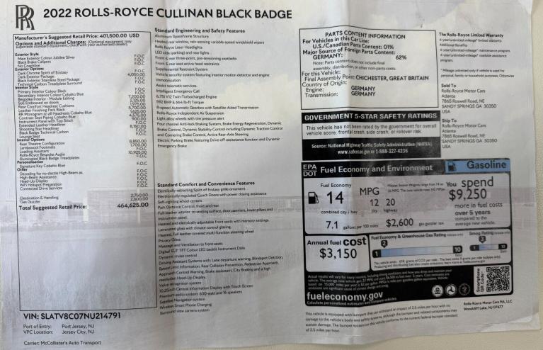 Used 2022 Rolls-Royce Cullinan Black Badge for sale Sold at Naples Motorsports Inc - Morgan of Naples in Naples FL 34104 3